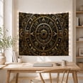 thumbnail image 5 of Golden Celestial Sunburst on Dark Charcoal Background, Mystical Fantasy for Steampunk Art Collectors, Ornate Wall Decor, Housewarming Gift, Tapestry Wall Hanging for Home Library and Office, 5 of 7