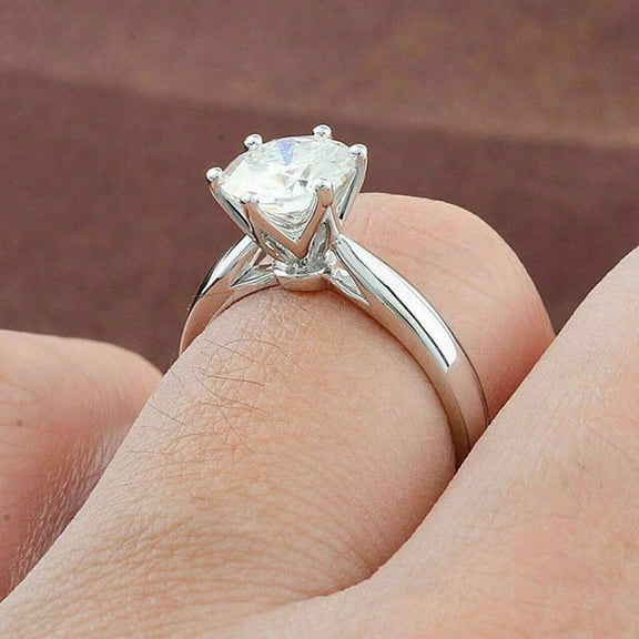 2Ct Round Cut Lab-Created Diamond Engagement Ring 14k White Gold Plated