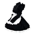 thumbnail image 4 of Guieoi Dress for Women Clearance under $10.00 Plus Size Women's Long Sleeve French Maid Standing Collar Lace Role-playing Dress Black Black*Friday/Cyber*Monday Clearance, 4 of 5