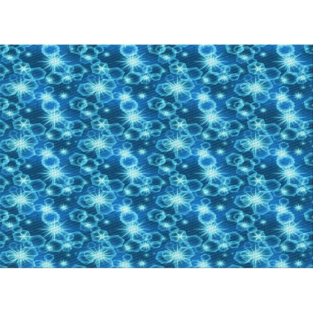 Ahgly Company Machine Washable Indoor Rectangle Transitional Bright Turquoise Blue Area Rugs, 5' x 7'