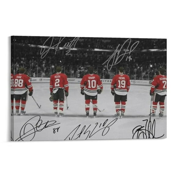 Patrick Kane Sharp Jonathan Toews Keith Seabrook Signed Poster Gifts Canvas Painting Poster Wall Art Decorative Picture Prints Modern Decor 08x12inch(20x30cm)