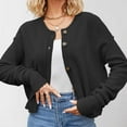 thumbnail image 4 of Women'S Cardigan Sweaters Knitted Button Up Light Black Sweaters for Women Cozy Sweaters Winter Outfits Casual Outfits for Women, 4 of 5