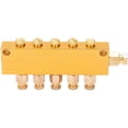 thumbnail image 1 of ZOUSSIQI Brass Oil Distributor 5/6 Way Adjustable Lube Oil Piston Distributor Lube Oil Piston Divider Valve Value Manifold Block for Centralized Lubrication System(1 in 5 Out) CA919-45392, 1 of 9