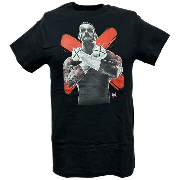 CM Punk Cross Fists Mens Black T-shirt