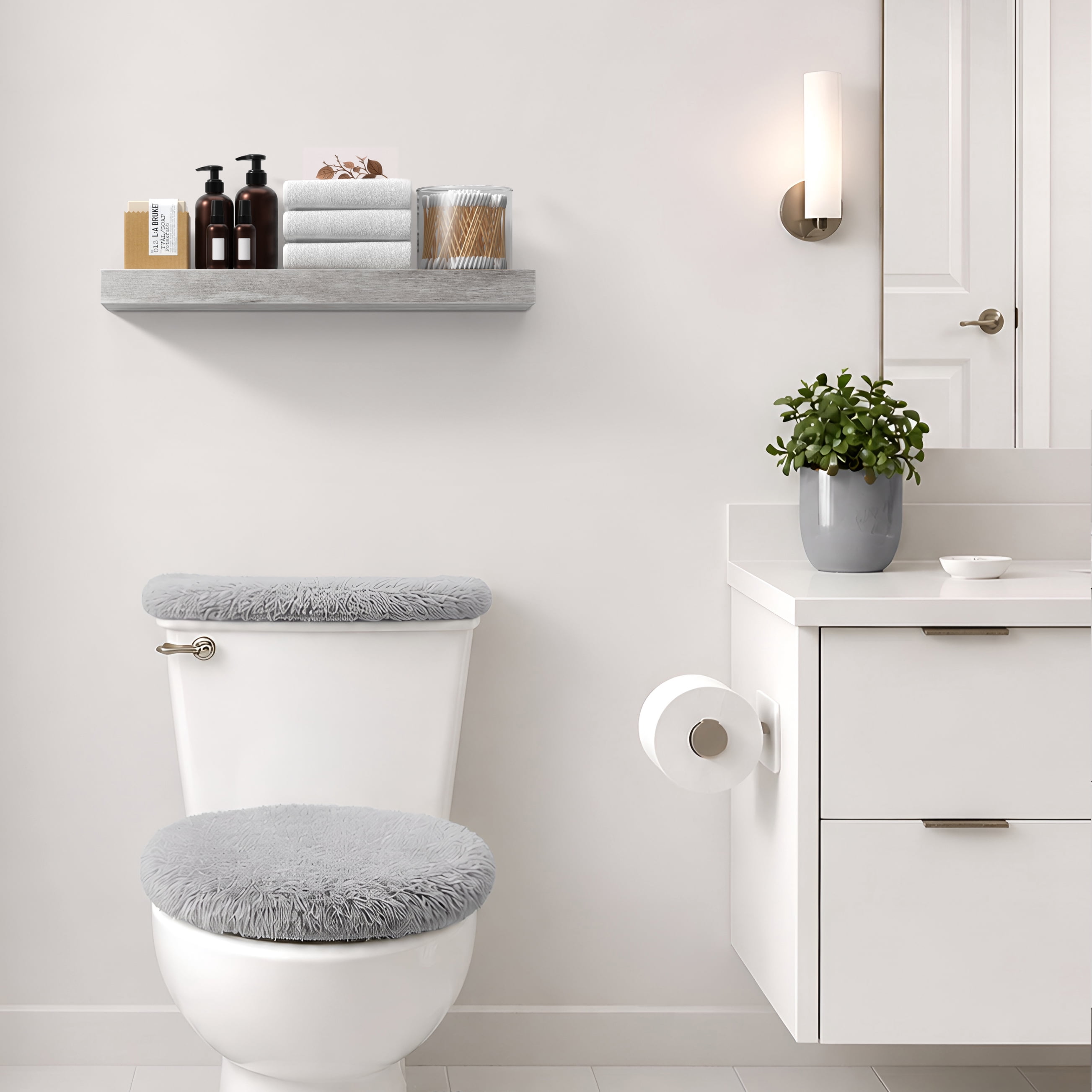 Sorbus 24" Floating Wall Shelf, Graywood, Invisible Brackets, Bathroom, Bedroom & Home Decor