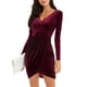 thumbnail image 1 of Zoctuo Elegant Dresses For Women 2022 Party Dress Gown Bodycon V-neck Office Lady Female Sexy Velvet Bandage Vestidos Woman RobeL Gao Jinjia LED, 1 of 2