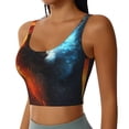 thumbnail image 2 of KLL Red And Blue Fire Cat for Workout Tank Tops for Women,U Back Fitness Top Built in Shelf Bras Padded Fit for Yoga Gym-XX-Large, 2 of 8