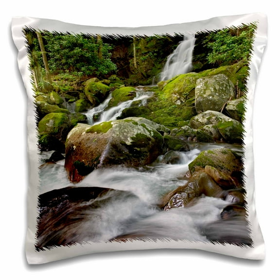 3dRose, Mousecreek Waterfalls, Great Smoky Mountains, NC - US34 AJE0047 - Adam Jones, 16x16 inch Pillow Case