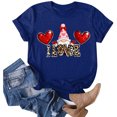 thumbnail image 4 of larppty Valentines Day Cute Love Heart Gnome Leopard Women Girls T-Shirt Fashion Clothes (Blue, XL), 4 of 6