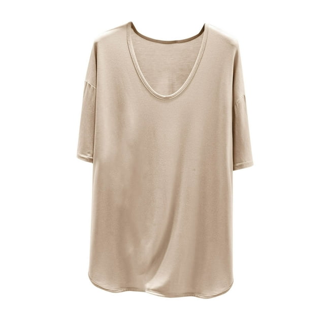 Mujeres de Verano Tops Suelto Ajuste Casual Color Sólido sin Mangas Cuello en V, Blusa de Moda para el Día Y la Fiesta
