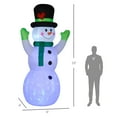 thumbnail image 6 of Home Decor Accessories Outsunny 10FT Christmas Inflatables Cheerful Snowman in Black Hat, Green Scarf and Gloves, Blow-Up Outdoor Christmas Decorations with LED Yard Display for Lawn Garden Party,Hou, 6 of 9