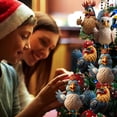 thumbnail image 4 of Christmas Tree Chicken Shape Ornament Realistic Appearance Cartoon Hanging Pendant Car Key Ring Decoration Gift, 4 of 10