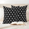 thumbnail image 3 of Black Boho Geometric Outdoor Waterproof Pillow Covers, Retro Simple Ethnic Abstract Motifs Decorative Square Throw Pillowcase Sofa Cushion Sham for Patio/Couch/Chair, 18"x18" 2 Pack, 3 of 8