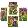 Pack of 48 Vibrant Masquerade Mime Mardi Gras Double-Sided Party Cutout Decorations