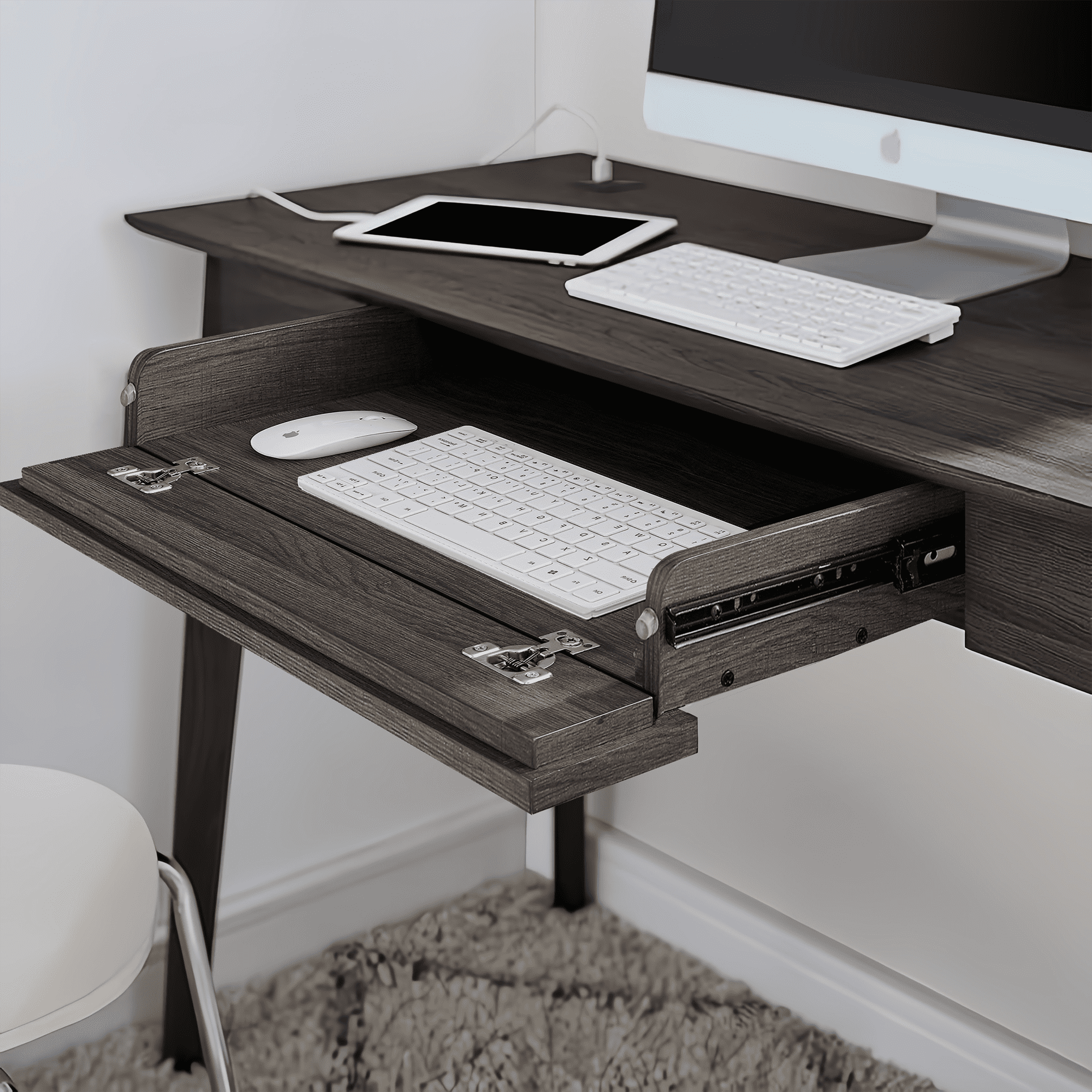 Caffoz Newport Series Home Office Computer Writing Desk,Smoke Oak