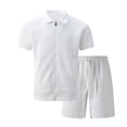 thumbnail image 3 of Conjunto de Regalo de los Hombres Primavera Casual Manga Corta Solapa Y Pantalones Cortos para Hombres, Equipamiento de Traje con Patrones Sólidos, 3 of 7