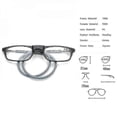 thumbnail image 5 of Gafas de lectura de alta calidad con absorción magnética TR, para colgar en el cuello, con aumento de 2,0, color gris, 5 of 5