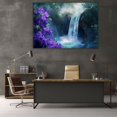 thumbnail image 5 of Mudket Framed Scenic Canvas Wall Art Green Forest Waterfall Purple Flower Wall Decor Nature Botanical Canvas Print Ready to Hang for Living Room Bedroom Office Wall Art - 12"L x 8"W, 5 of 10