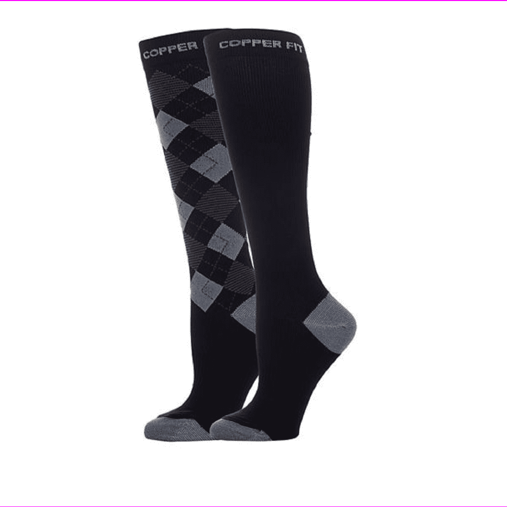 Copper Fit™ Men's Argyle Compression Socks 2pack Black S/M Walmart