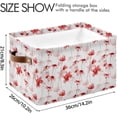 thumbnail image 3 of FREEAMG Watercolor Red Flowers Foldable Canvas Storage Bin, Sturdy Fabric Storage Basket with Handles, Storage Cube Box for Organizing Shelf Nursery Toy Closet 1PCS, 3 of 7