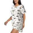 thumbnail image 2 of Fuzoiu Dachshund Dog Print Women's Short-Sleeved Pajama Set,Lounge Sleepwear Set,Womens Pajama Sets 2 Piece,Button-Up Top and Shorts with Pockets-Medium, 2 of 7