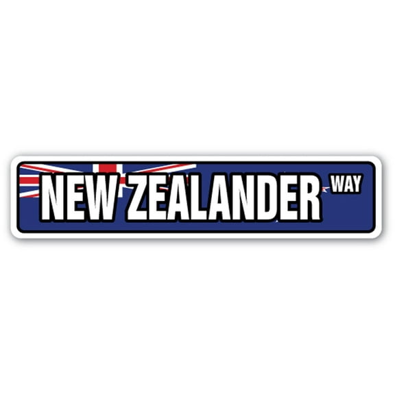 NEW ZEALANDER FLAG Street Sign new zealand national pride country | Indoor/Outdoor |  30" Wide