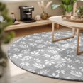 thumbnail image 3 of Small Round Rug 3Ft, Gray Leaves Non-Slip Washable Circle Rugs Carpet, Vintage Farmhouse Pastoral Aesthetic Plants Indoor Outdoor Rug Floor Mats Throw Runner for Bedroom Living Room Bathroom, 3 of 8