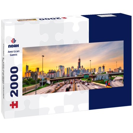Noah Jigsaw Puzzle Chicago, IL, USA downtown cityscape highways at dawn panorama 2000 pieces