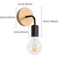 thumbnail image 5 of Lámpara de pared de metal blanco con soporte de madera, lámpara de pared giratoria de forma geométrica para lámpara de fondo de TV de dormitorio (bombilla de 6000k incluida) Kuyhfg Sin marca, 5 of 5