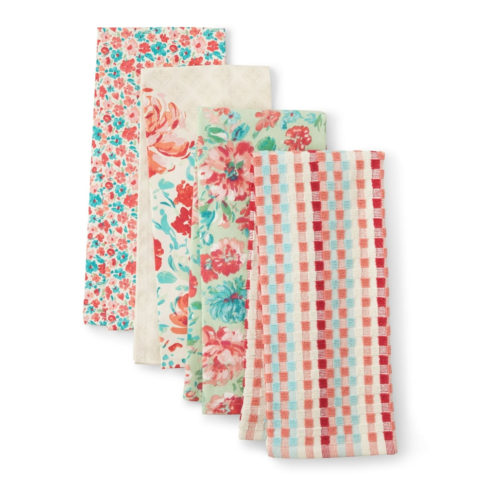 The Pioneer Woman, 4 Pack, Garden Kitchen Towel