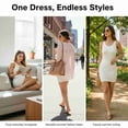 thumbnail image 6 of COUVER Women's Seamless Scoop Neck Long Tank Slip Dress Taupe Small/Medium, 6 of 6