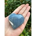 thumbnail image 6 of Angelite Gemstone Hearts, Polished Angelite Puffy Hearts, Angelite Palm Stone, Angelite Heart (10 Hearts）, 6 of 9
