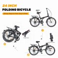 thumbnail image 3 of Folding City Bike 24-Inch Steel Frame with Shimano Derailleur, V Brakes, Anti-Slip Tires – Compact & Portable Commuter Bicycle for Adults, 3 of 10