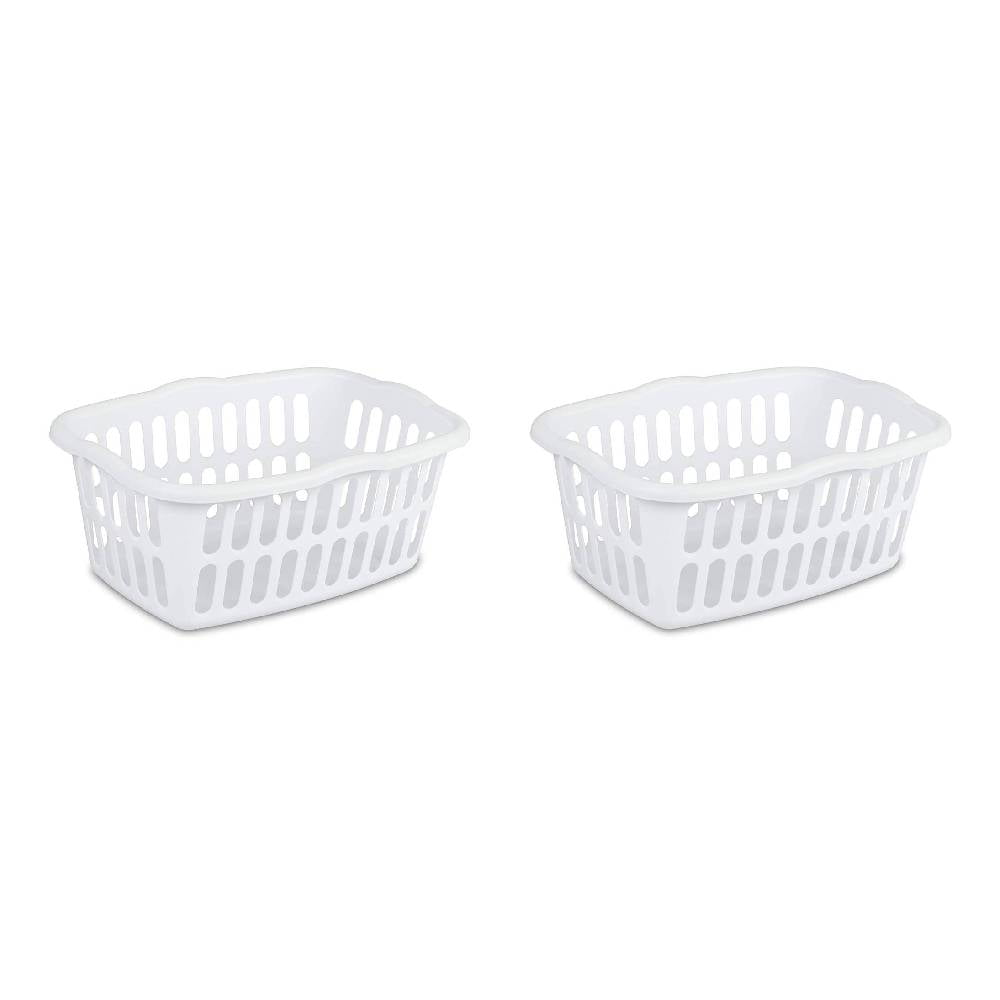 Sterilite Laundry Basket 1245 Plastic White Rectangular 1.5 Bushel 53 L 14 Gal 