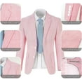 thumbnail image 2 of Lycody 2 piece Men Seersucker Suit Formal Slim Fit Suits for Summer Beach Wedding Grooms Blazer Pants Party Suit Sets, 2 of 6