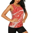 thumbnail image 2 of Vsdgher Beef Steaks Print Tank Top Sports Vest Bra for Women Sports ,Performance Stretchy Quick Dry Sports Workout Running Top Vest with Removable Pads, 2 of 8