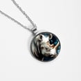 thumbnail image 4 of Rhinoceros Womens Glass Circular Pendant Necklace - Elegant Jewelry Piece for Women, 4 of 5