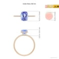 thumbnail image 4 of ANGARA Natural Thin Shank Cushion Cut 1.6 ct Tanzanite Ring with Diamonds in 14K Rose Gold for Women (Size-8x6mm) | December Birthstone, Anniversary, Jewelry Gift for Women | Natural Tanzanite Ring, 4 of 9