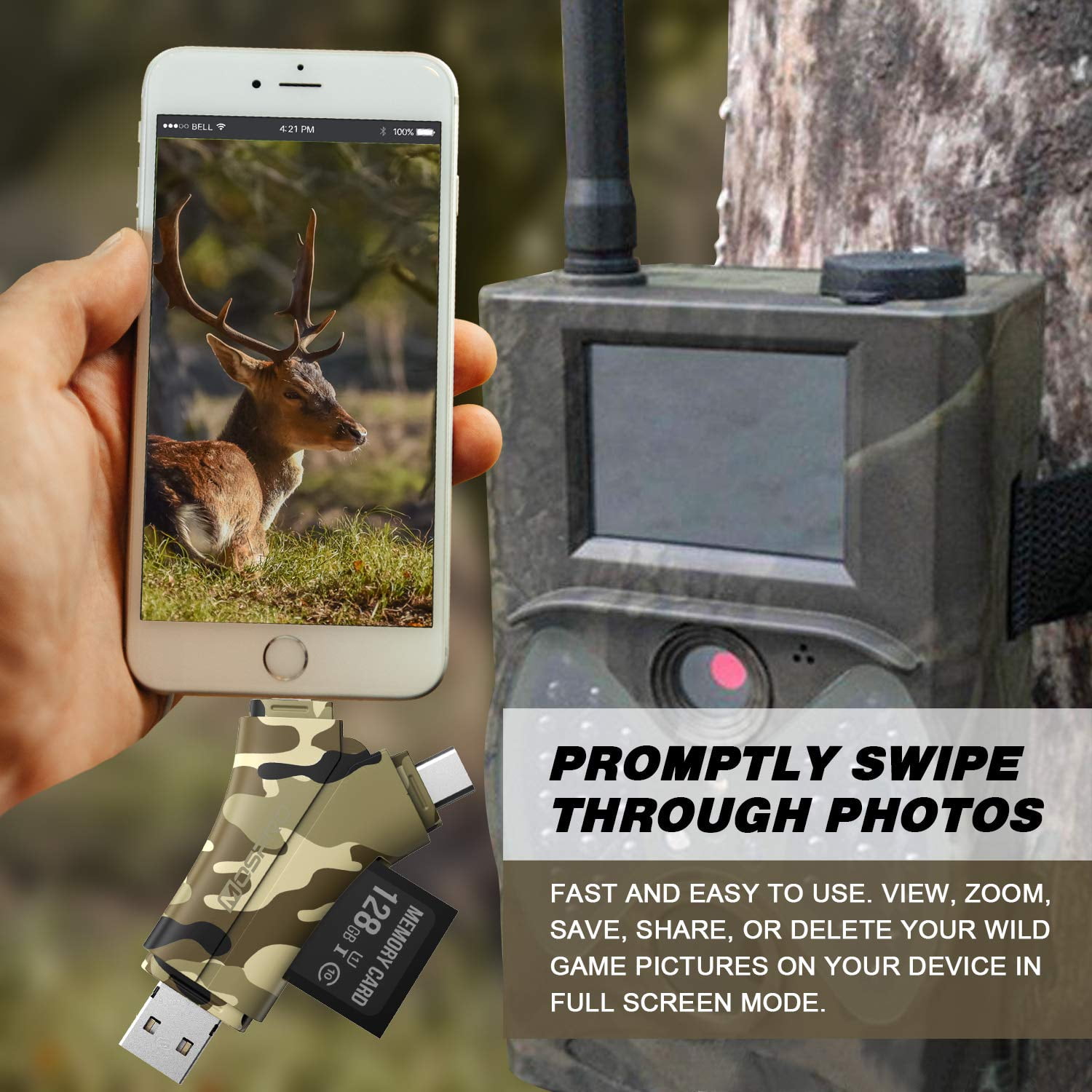 4 in 1 Hunting Deer Camera Memory SD Card Re Trail Camera Viewer SD Card Reader 