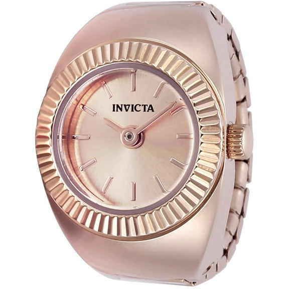 Invicta 48948 Women's Mini Angel Quartz Rose Gold Dial Ring Watch