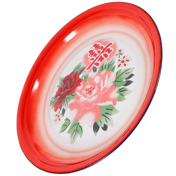 TAILTOSS Vintage Serving Round Platter Enamel Plate Multi 1Set