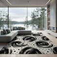 thumbnail image 2 of ODIKA 6'x9' Washable Area Rug Easy Care, Non-Shedding, Composition Irregular Dots Short Strokes Monochrome Classroom for Queen Size Bedroom Under Bed Master Suite, 2 of 7