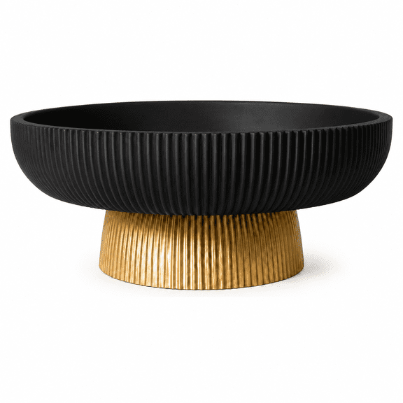 DBOZE 10.2 Inch Fluted Pedestal Decorative Tray, Round Perfume Tray for Bathroom Vanity and Dresser Decor