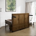 thumbnail image 4 of RoomAndLoft Queen Size Mobile Murphy Cabinet Bed in Solid Wood - Brown, 4 of 12