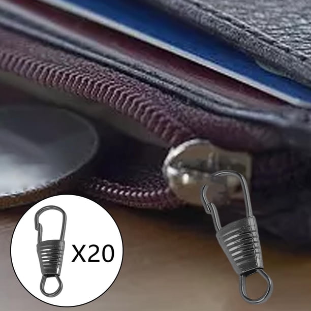 20 piezas de repuesto para de cremallera, Clip queo de Universal extraíble, de cremallera para para proteger, mochilas, moneder Plateado oscuro perfecl Tiradores de cremallera