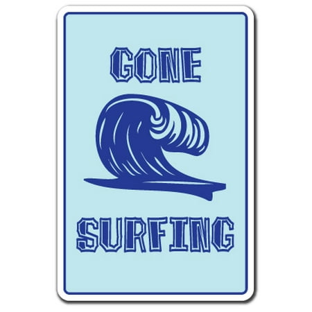 Surfing Decor Surf Decor - GONE SURFING -Decal Decal beach decor surfboard boogie board | Indoor/Outdoor | 5