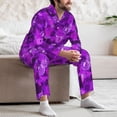thumbnail image 7 of Naloa Berry Raspberry Men’s Pajamas Set - Long Sleeve Button Down Sleep Shirt and Pajama Bottoms Sleepwear Set-Medium, 7 of 7