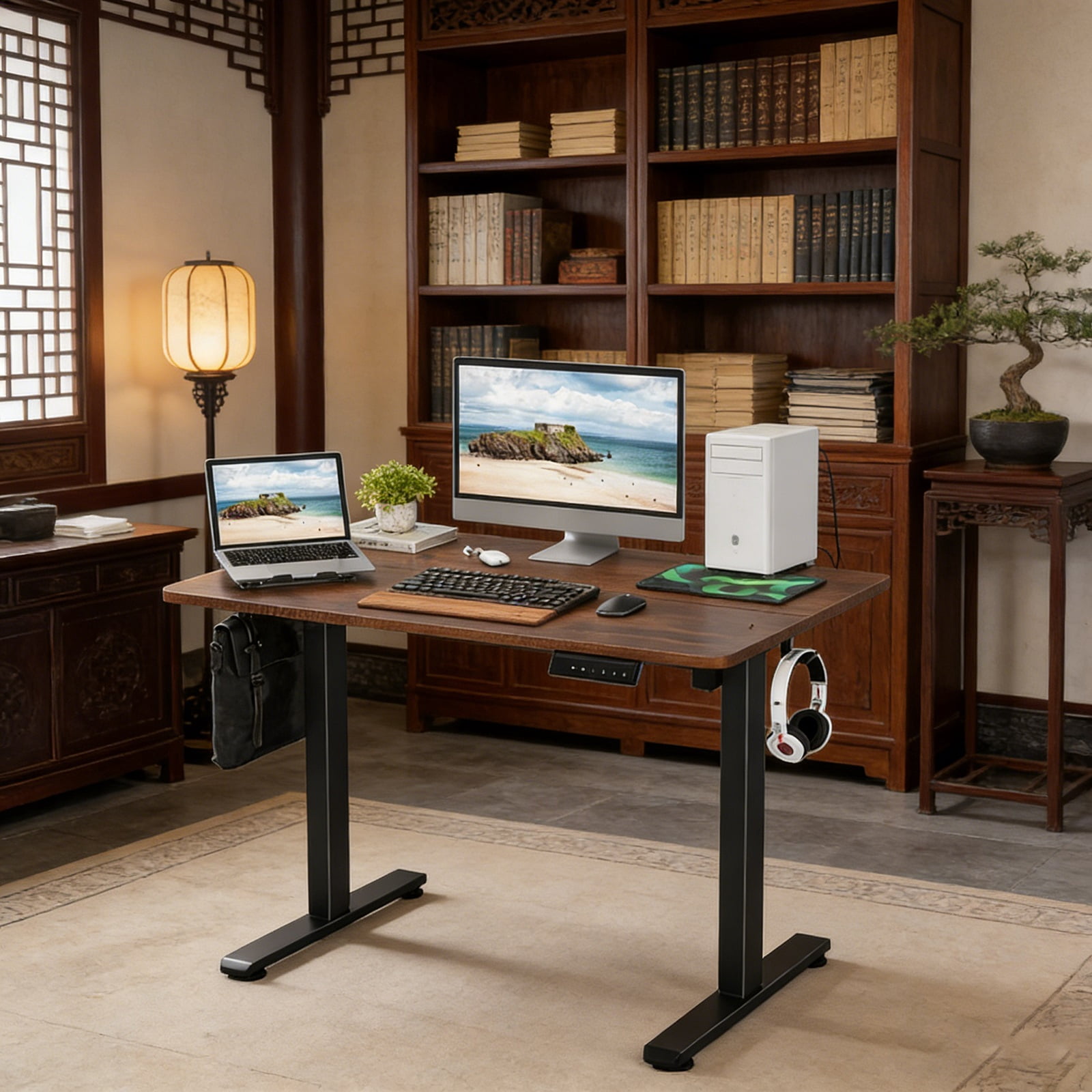 Standing Desks That Raise Up and Down  Large Adjustable Height Raising Desk for Ergonomic Home Office Efficiency