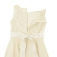 thumbnail image 5 of iEFiEL Girls Sequined Lace Chiffon Flower Girl Dress 2 Layers Wedding Birthday Party Dress Beige 6, 5 of 7