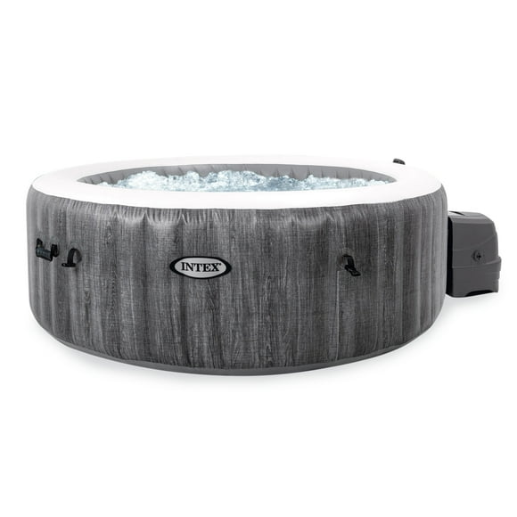 Intex PureSpa Plus Greywood Inflatable Hot Tub Bubble Jet Spa, 77 x 28"